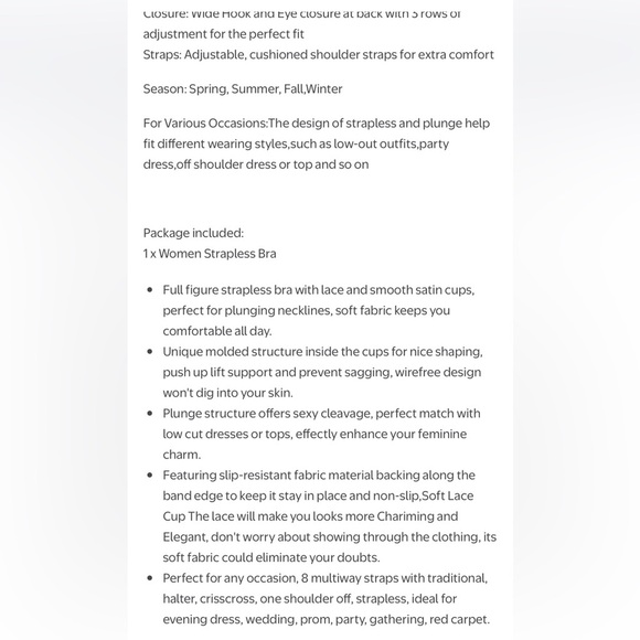 Wingslove Strapless Push Up Plunge
Wireless Bra new 🆕 - Picture 8 of 10